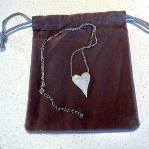 Pave heart necklace